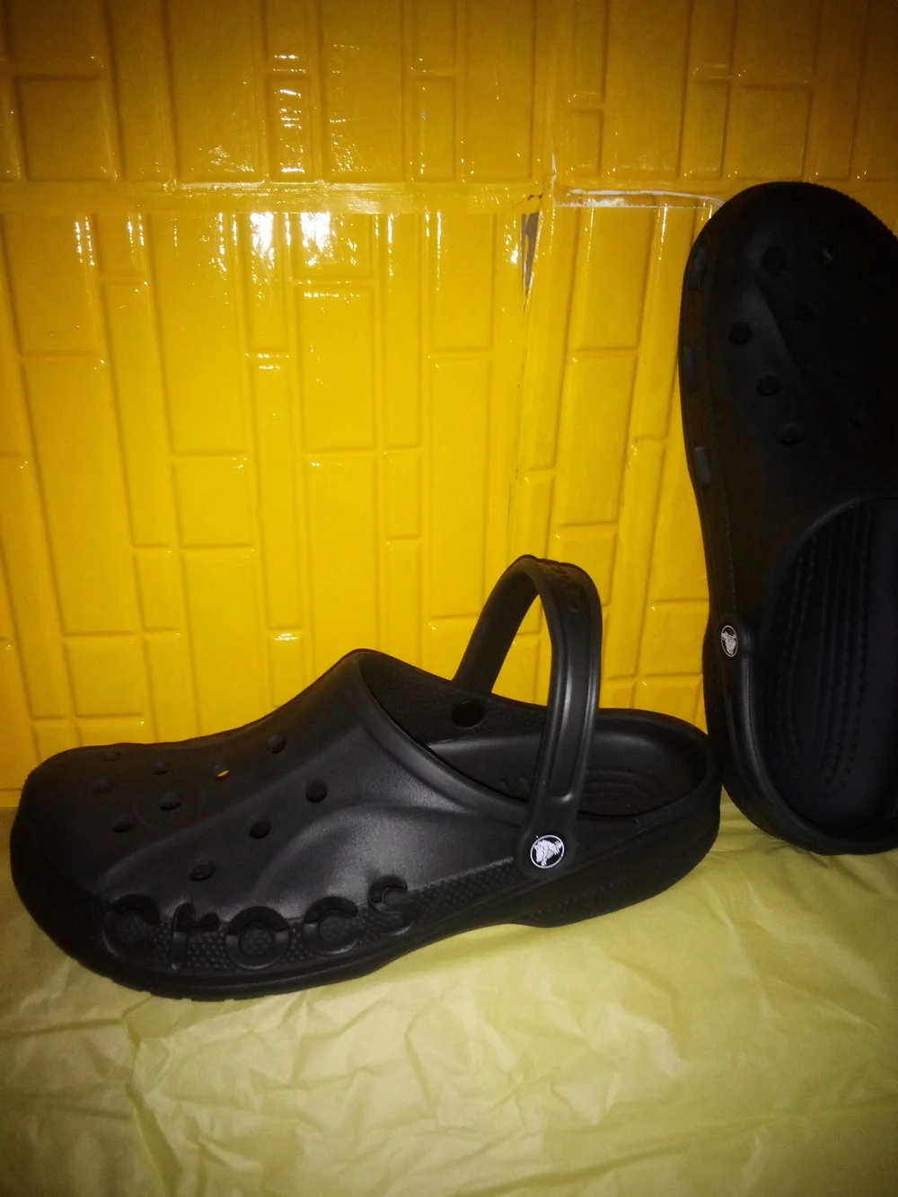 CROCS Black Classic Clog Worn